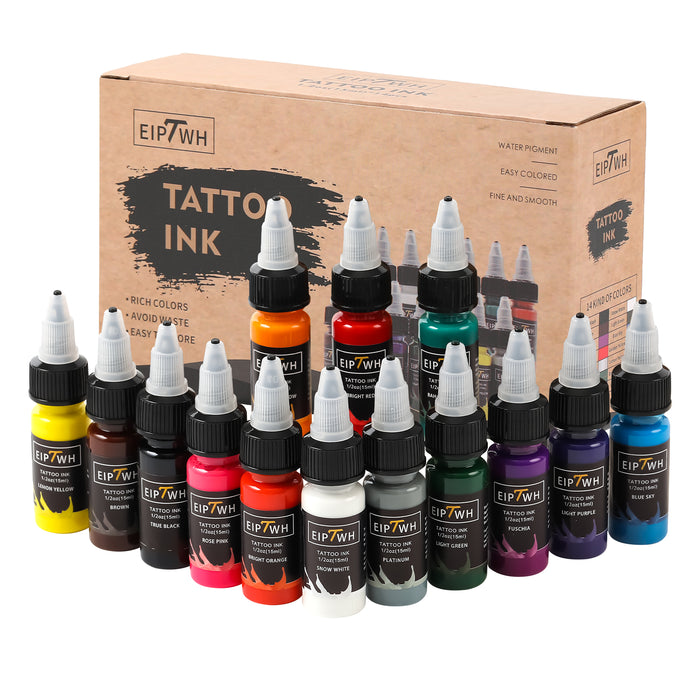 NISIMPInk Professional 1/2OZ (14 Colors 15ml) Vegan-Friendly Pigment Ink Supplies Ink