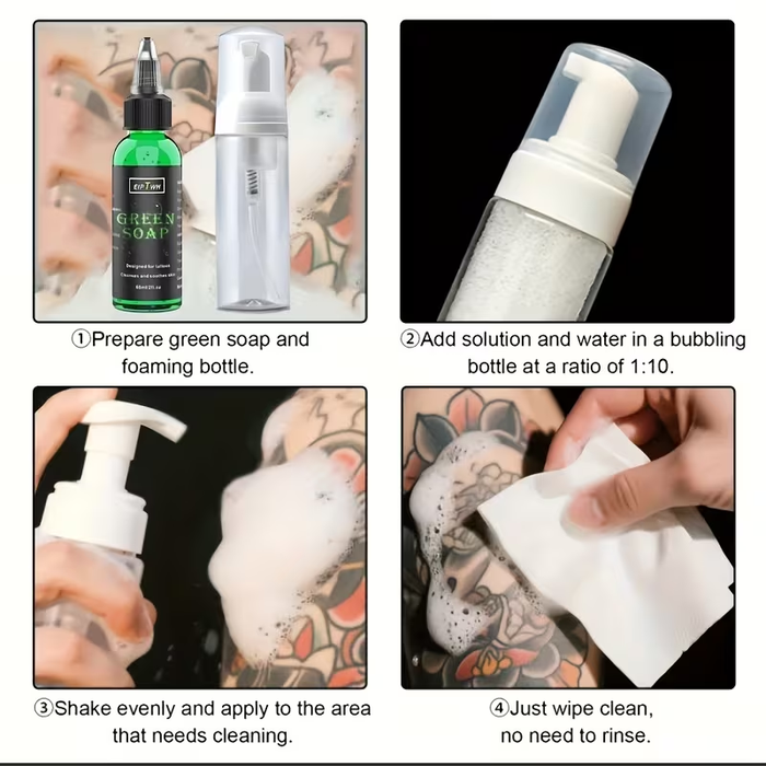NISIMP Professional Tattoo Soap (2.03 oz) – Ultra-Concentrated Foam Pump Cleanser, Quick-Lather Formula for Pre & Post Tattoo Cleaning, Residue Removal, Gentle & Cost-Effective for Artists & Beginners (Classic Formula)