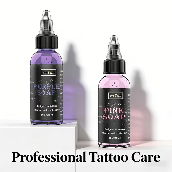 NISIMP Tattoo Soap – Ultra-Concentrated Foam Cleanser (2.03 oz) – Gentle, Non-Irritating, Vegan Tattoo Cleaning Solution for Pre & Aftercare – Purple & Pink Formula for Artists & Beginners