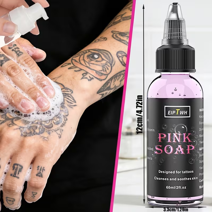 NISIMP Tattoo Soap – Ultra-Concentrated Foam Cleanser (2.03 oz) – Gentle, Non-Irritating, Vegan Tattoo Cleaning Solution for Pre & Aftercare – Purple & Pink Formula for Artists & Beginners