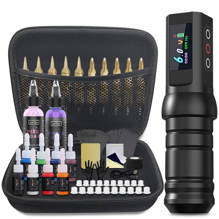 NISIMP Tattoo Pen Device – Wireless LED Display, 1500mAh Rechargeable, Beginner-Friendly (Black)