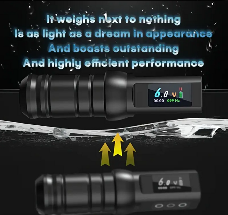NISIMP Tattoo Pen Device – Wireless LED Display, 1500mAh Rechargeable, Beginner-Friendly (Black)