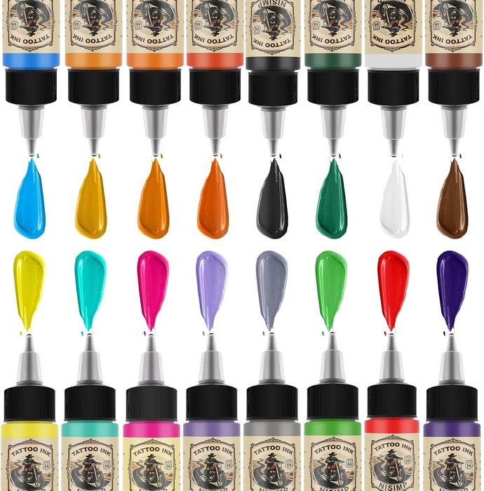 16Pcs Tattoo Ink Color Set 16 Colors Ink Set 20ml per Bottle Tattoo Pigments Colors for Tattoo Supply