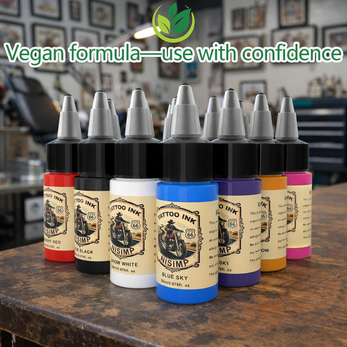 16Pcs Tattoo Ink Color Set 16 Colors Ink Set 20ml per Bottle Tattoo Pigments Colors for Tattoo Supply