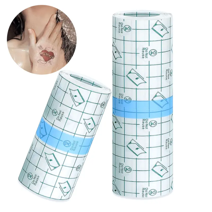NISIMP Second Skin Tattoo Bandage – Waterproof Transparent Protective Film, Breathable Medical-Grade Adhesive Wrap for Tattoo Aftercare & Wound Protection, Multiple Sizes