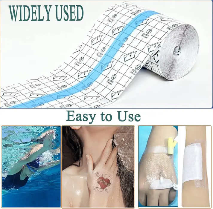 NISIMP Second Skin Tattoo Bandage – Waterproof Transparent Protective Film, Breathable Medical-Grade Adhesive Wrap for Tattoo Aftercare & Wound Protection, Multiple Sizes