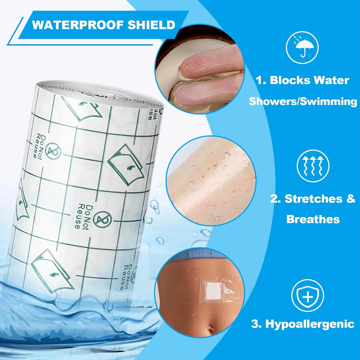 NISIMP Second Skin Tattoo Bandage – Waterproof Transparent Protective Film, Breathable Medical-Grade Adhesive Wrap for Tattoo Aftercare & Wound Protection, Multiple Sizes