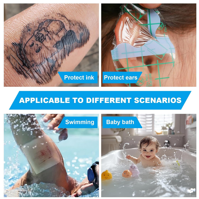 NISIMP Second Skin Tattoo Bandage – Waterproof Transparent Protective Film, Breathable Medical-Grade Adhesive Wrap for Tattoo Aftercare & Wound Protection, Multiple Sizes