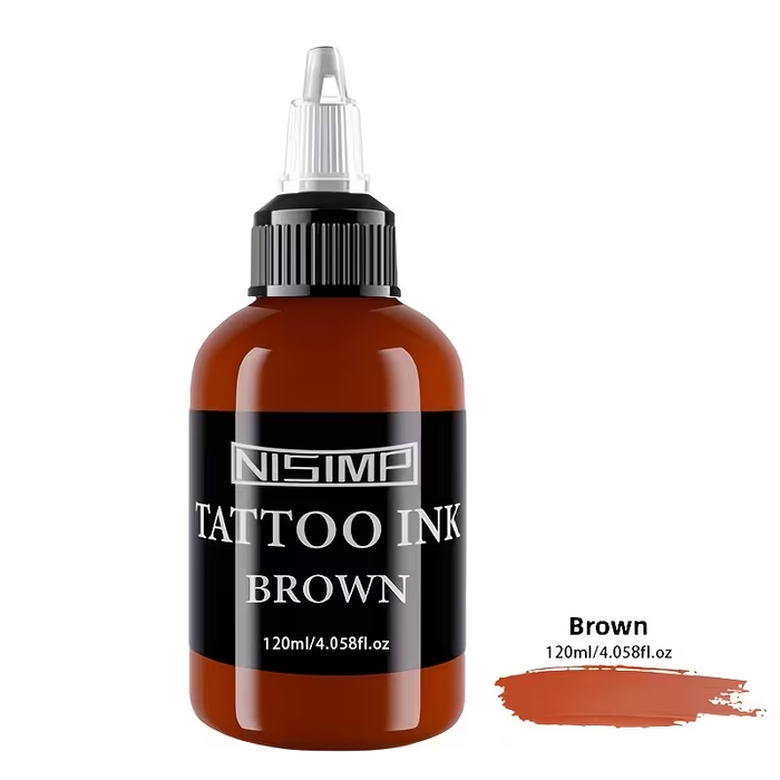 NISIMP 5-Color Tattoo Ink Set, 120ml (4oz) – Highly Concentrated Pigments for Tattooing & Body Art
