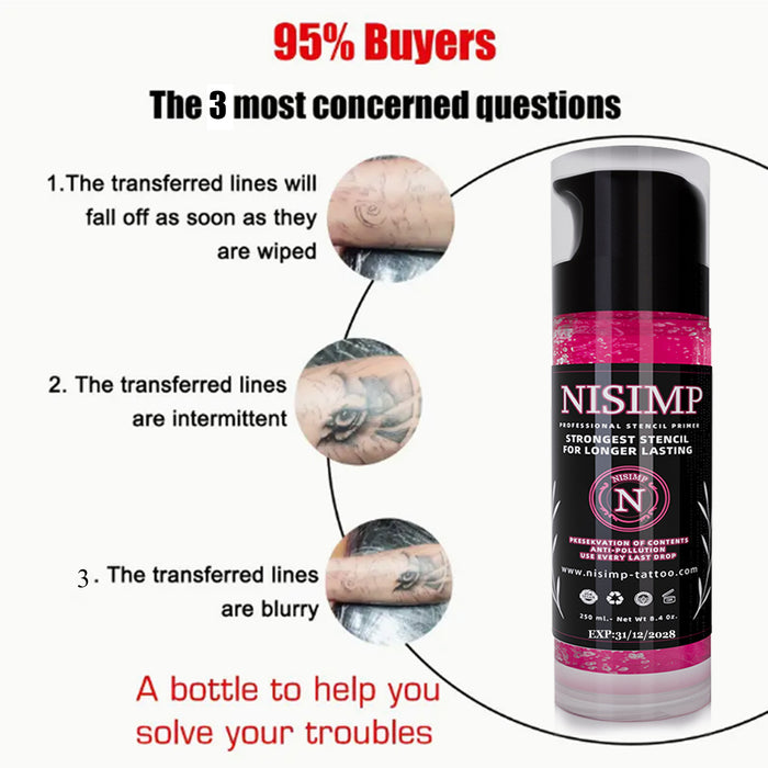 NISIMP Professional Tattoo Stencil Gel- 250ml/8.5OZ