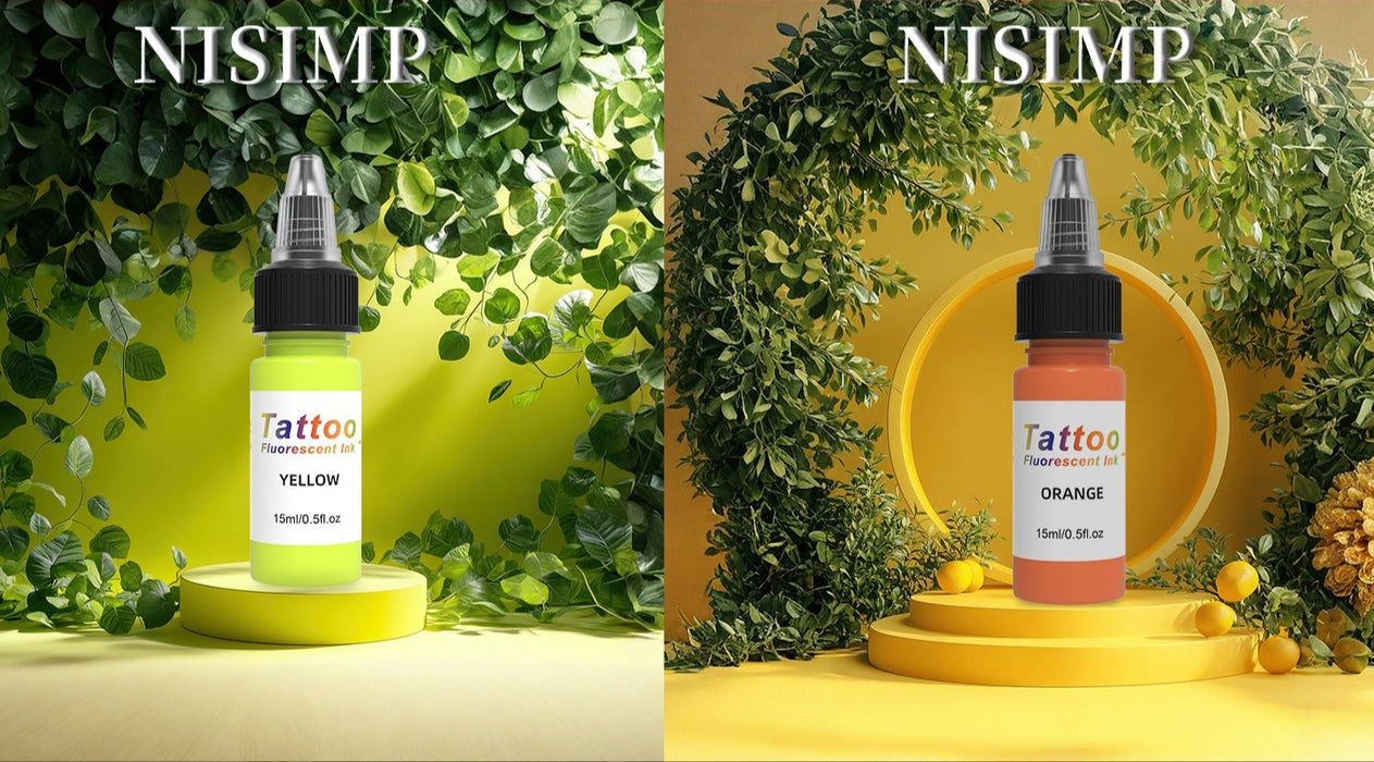 NISIMP UV Glow Tattoo Ink  – Vibrant Fluorescent Pigment, Smooth Flow Formula for Color Tattoos & Special Effects