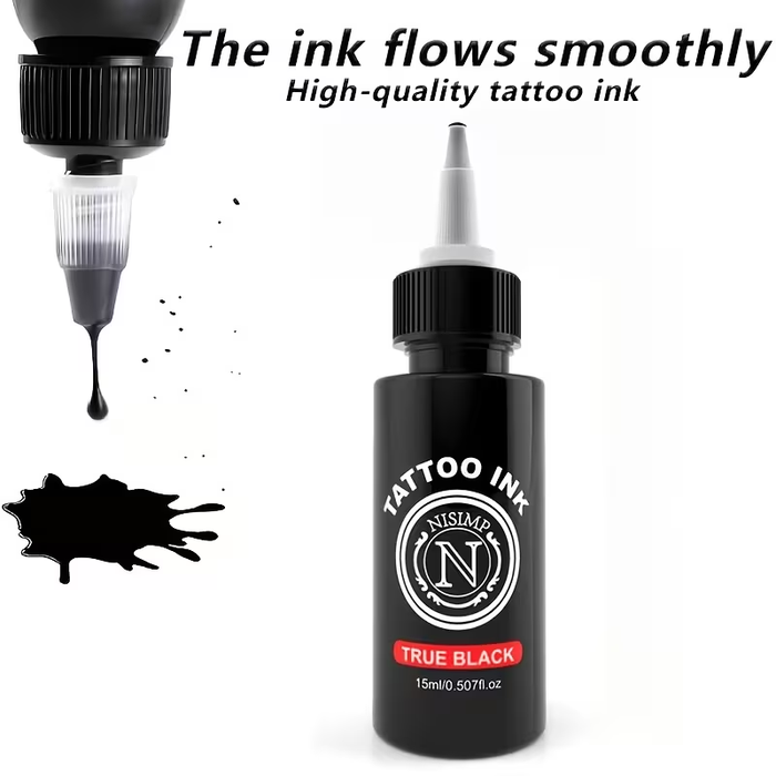 NISIMP 7/14-Color Tattoo Ink Set, 15ml (0.5oz) Each, Water-Based Tattoo Pigments for Outlining & Shading, Professional Tattoo & Body Art Supplies
