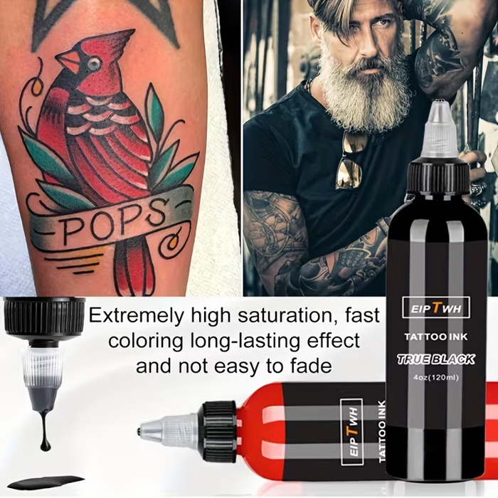 EIPTWH 120ml (4oz) Tattoo Ink – Concentrated Dark Pigment for Professional Lining, Shading & Body Art