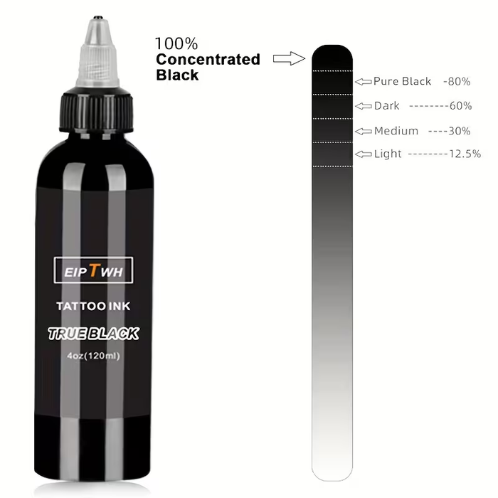 EIPTWH 120ml (4oz) Tattoo Ink – Concentrated Dark Pigment for Professional Lining, Shading & Body Art