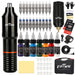 EIPTWH Wireless Tattoo Machine Set, Professional Rotary Tattoo Pen Kit with 7 Colours, 15 ml Tattoo Ink Set, 20 Pieces Needles Cartridges Tattoo Kit Tattoo Accessories FWTK03