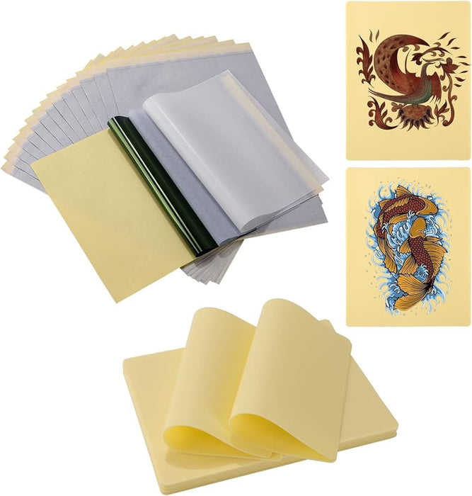 NISIMP 20-Piece 3mm Double-Sided Silicone Tattoo Practice Skin Set includes 5 A4-sized (20×30cm) & 8×6 thickened practice skins plus 15Tattoo Stencil Paper Suitable for beginners and professional tattoo artists Ideal for tattoo and microblading practice