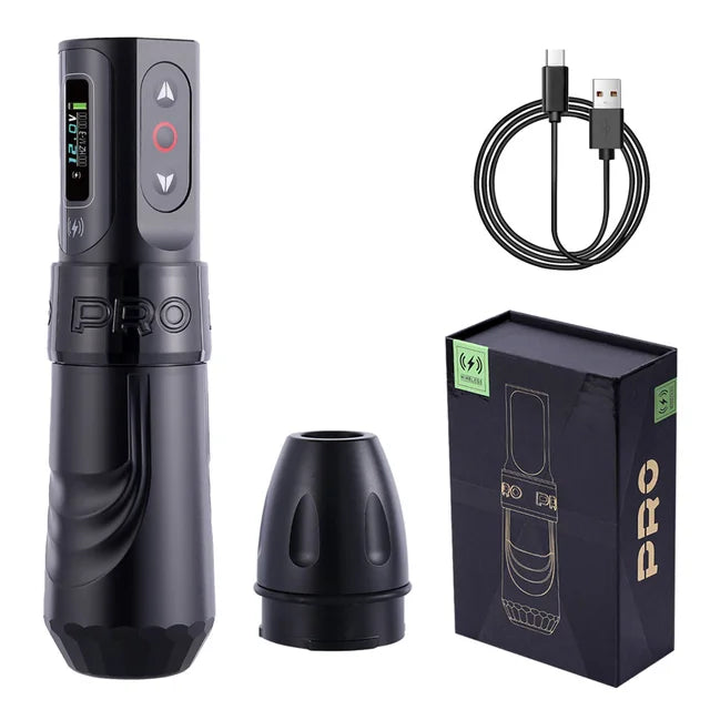 Caneta de tatuagem profissional NISIMP com tela LED, bateria de grande capacidade de 2000 mAh, motor sem núcleo, para tatuadores