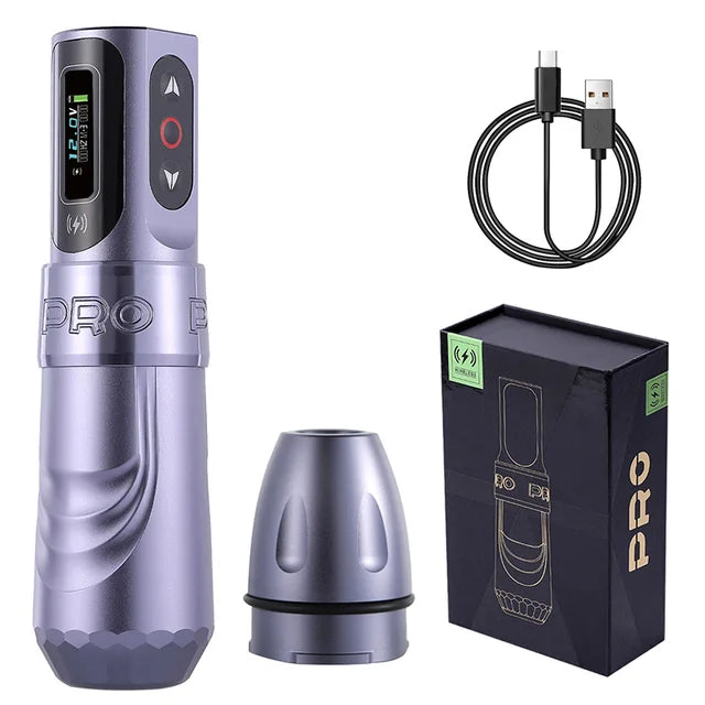 Caneta de tatuagem profissional NISIMP com tela LED, bateria de grande capacidade de 2000 mAh, motor sem núcleo, para tatuadores