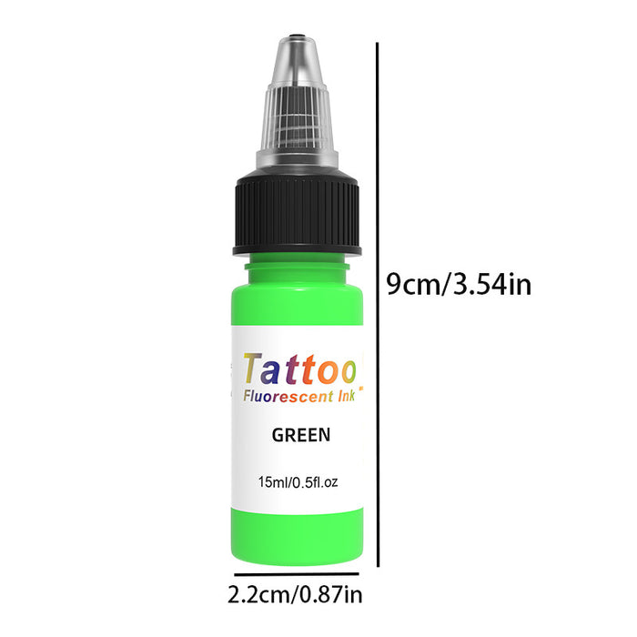Conjunto de tinta para tatuagem NISIMP/EIPTWH - Kit de pigmentos para tinta de tatuagem, 8 cores, 1/2 oz, 15 ml/garrafa, tinta fluorescente profissional para tatuagem e equipamentos para suprimentos de Halloween (1/2 oz (15 ml), 8 cores) 