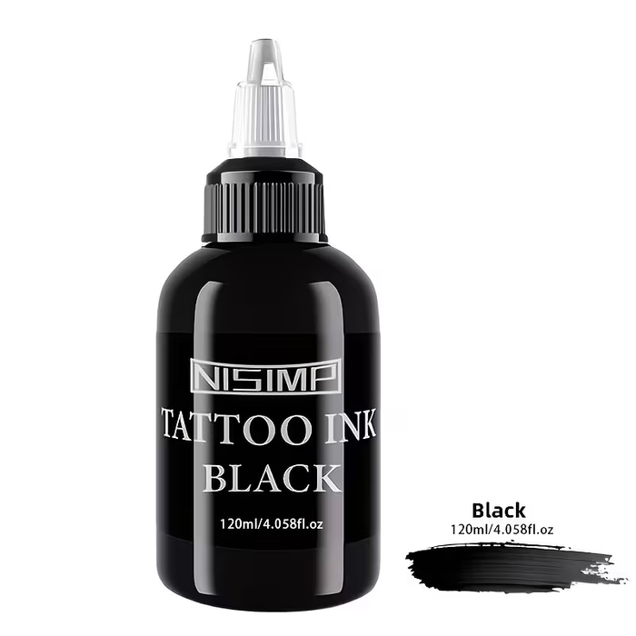 NISIMP 5-Color Tattoo Ink Set, 120ml (4oz) – Highly Concentrated Pigments for Tattooing & Body Art