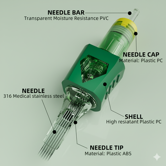 NISIMP DIA Tattoo Cartridges Needles Mixed Sizes (Box of 20)