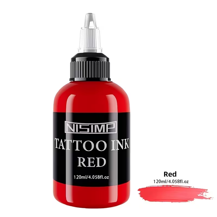 NISIMP 5-Color Tattoo Ink Set, 120ml (4oz) – Highly Concentrated Pigments for Tattooing & Body Art