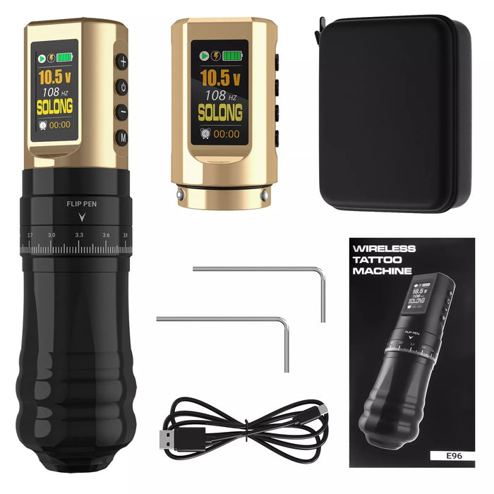 Máquina de tatuagem NISIMP E96 com display digital e 7 tempos ajustáveis