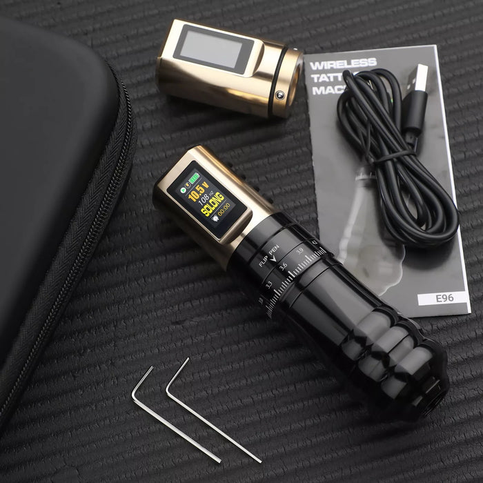 Máquina de tatuagem NISIMP E96 com display digital e 7 tempos ajustáveis