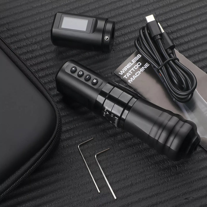 Máquina de tatuagem NISIMP E96 com display digital e 7 tempos ajustáveis